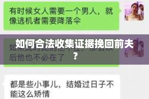 如何合法收集证据挽回前夫？