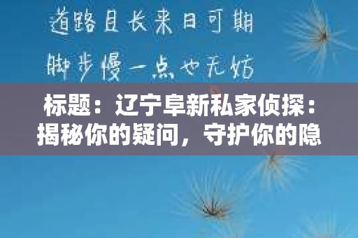 标题：辽宁阜新私家侦探：揭秘你的疑问，守护你的隐私