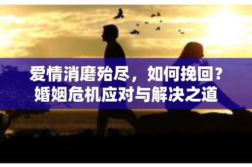 爱情消磨殆尽,如何挽回?婚姻危机应对与解决之道 爱情消磨殆尽,如何挽回?婚姻危机应对与解决之道